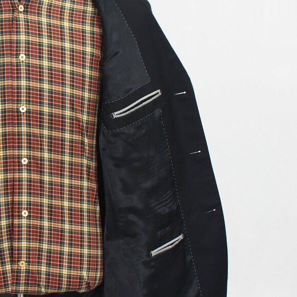 Louis Dell' Olio 41R Black Blazer Sport Coat Jacket 3-Button Solid T929 - Picture 9 of 11